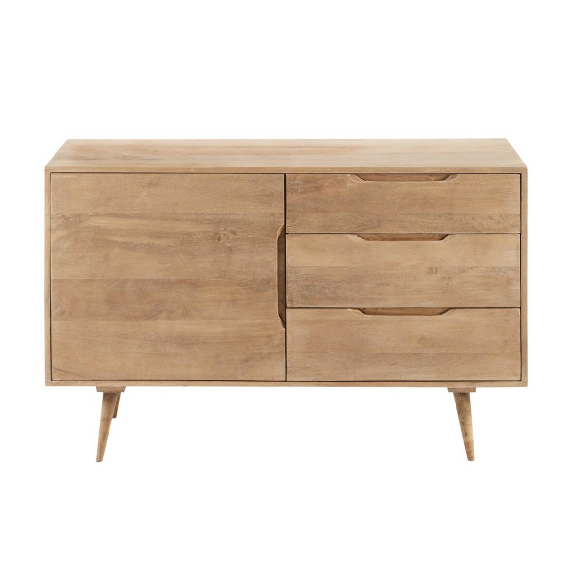 Buffet 1 porte 3 tiroirs en manguier massif
