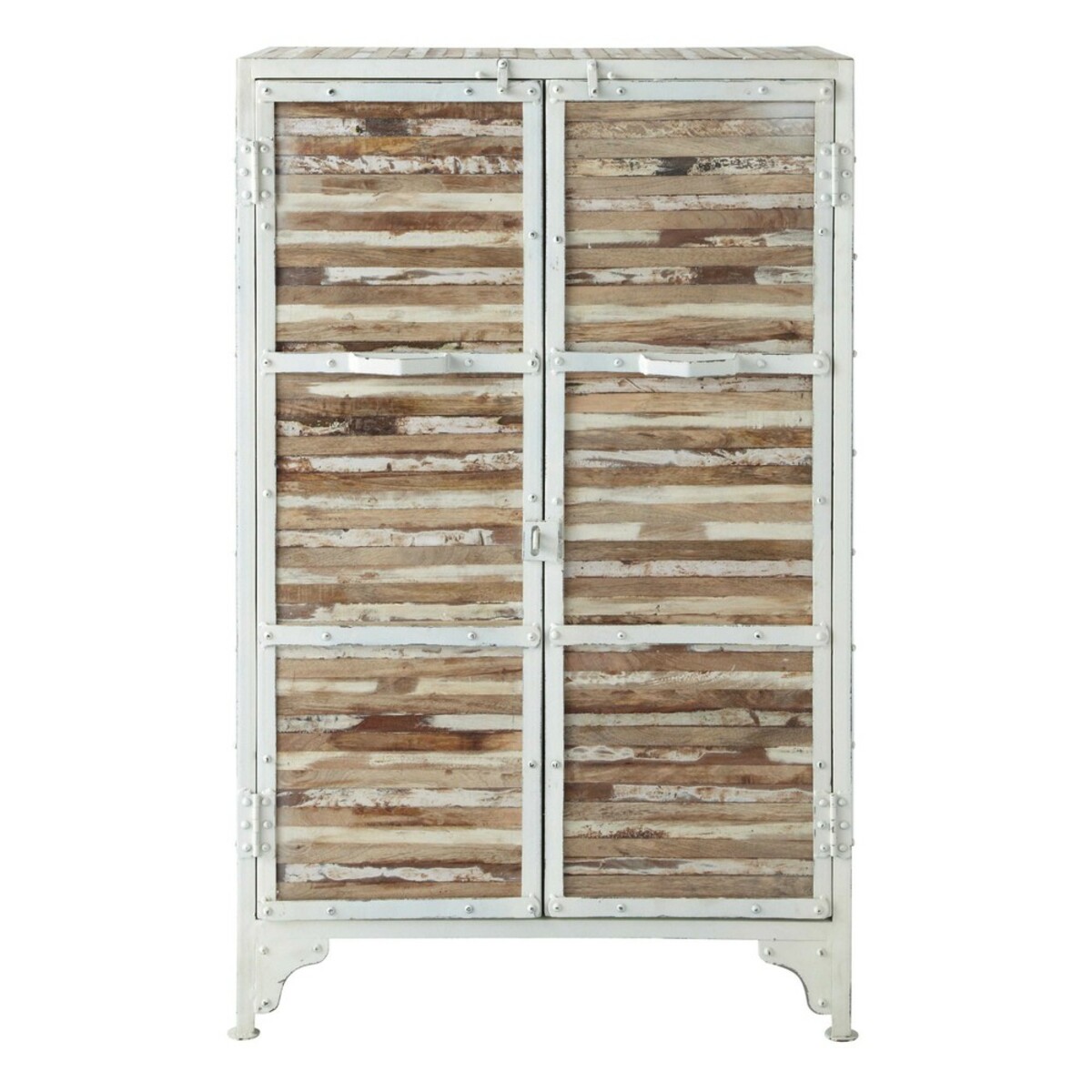 Cabinet de rangement en métal blanc L 75 cm