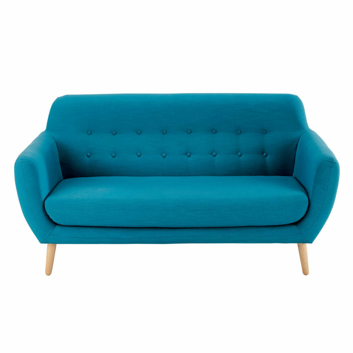 Canapé style scandinave 2/3 places bleu pétrole