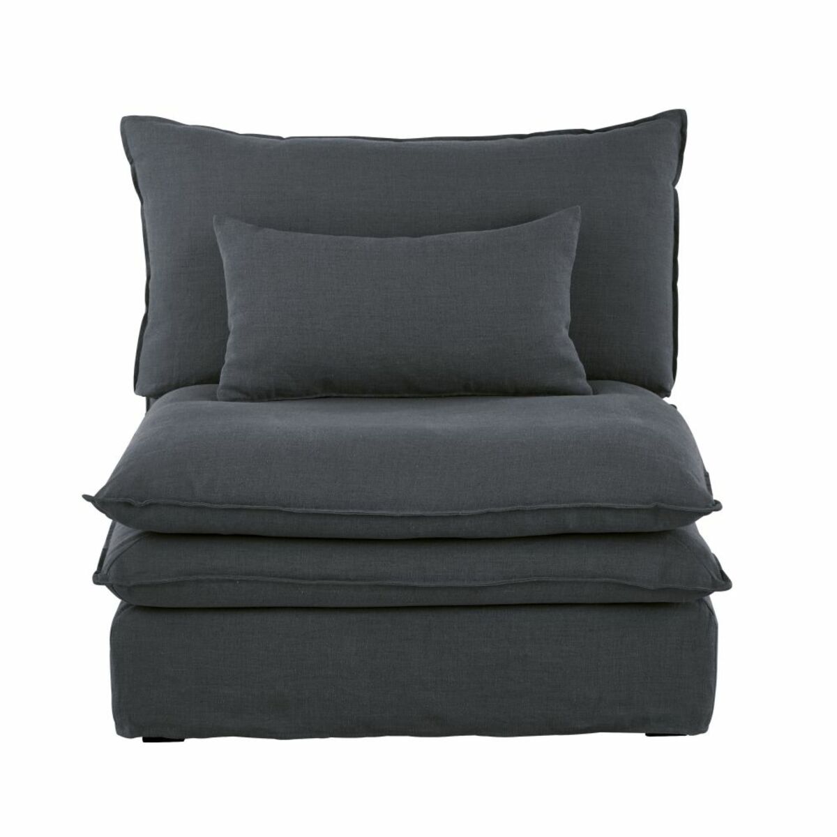 Chauffeuse pour canapé modulable en lin gris anthracite Pompei