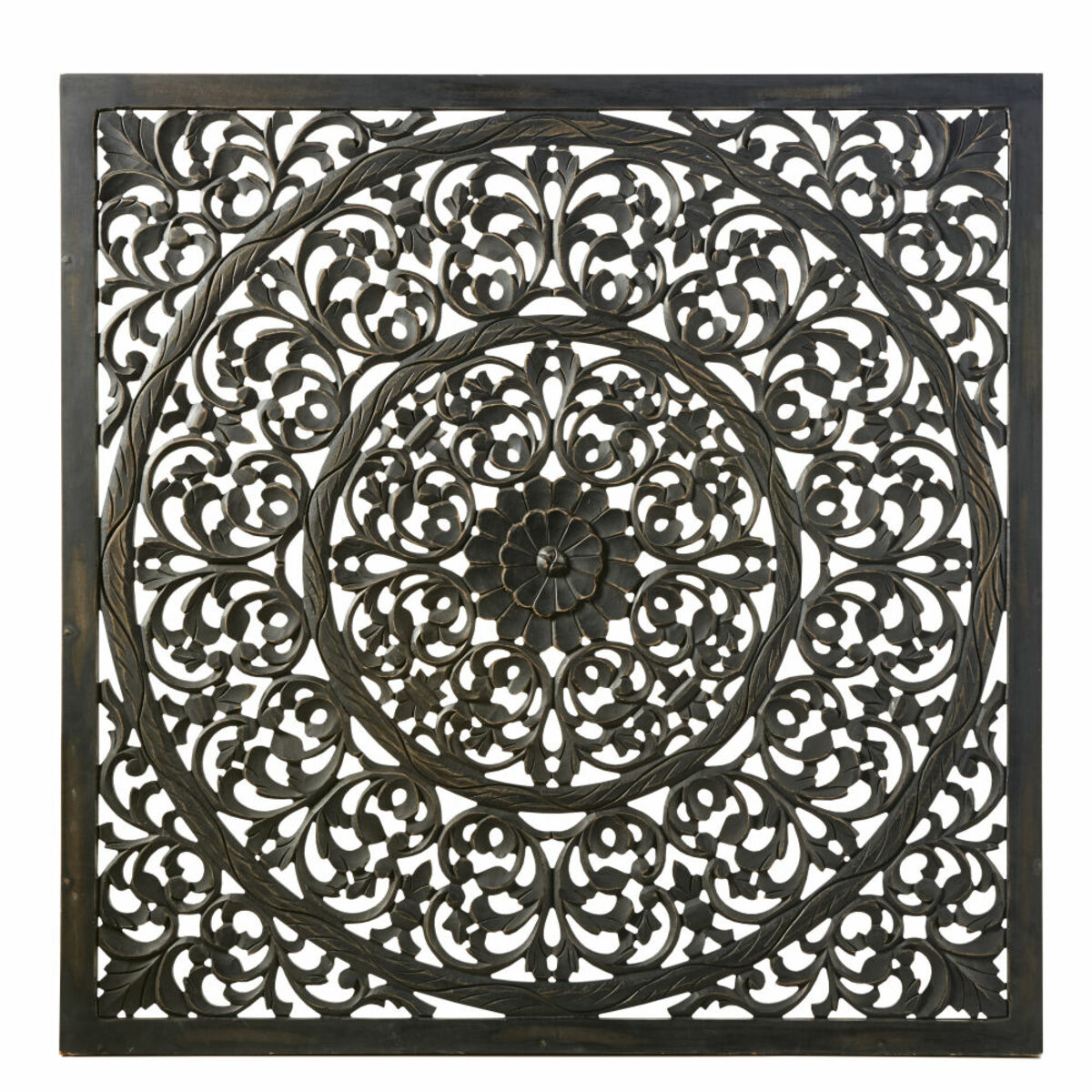 Déco murale sculptée noire 120x120