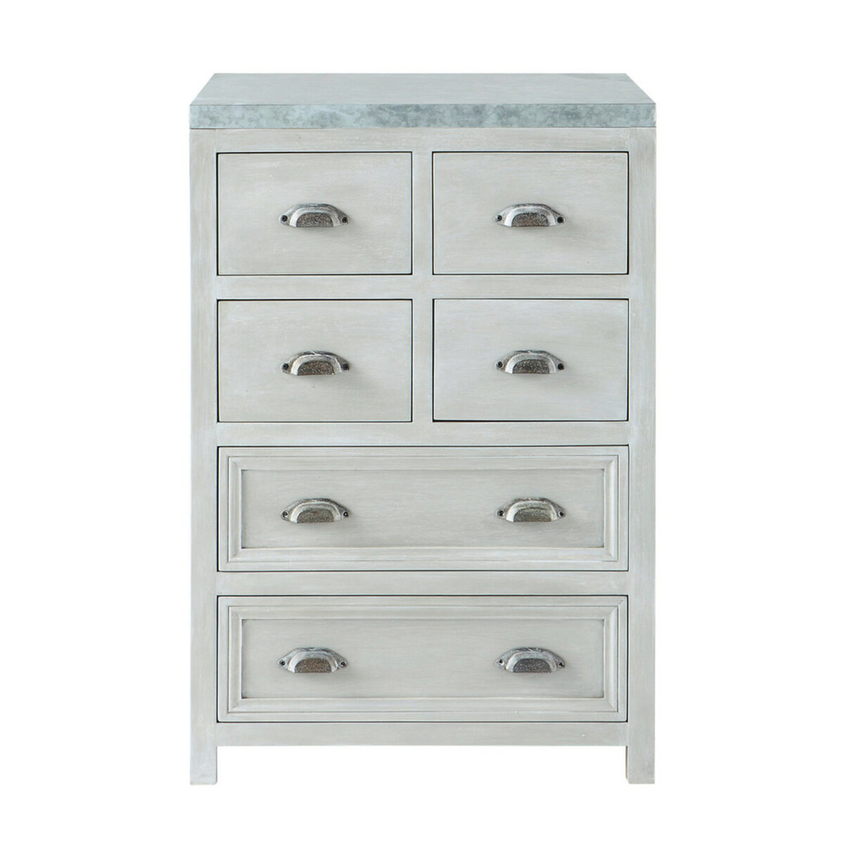 Meuble bas de cuisine en bois d'acacia gris L 60 cm Zinc