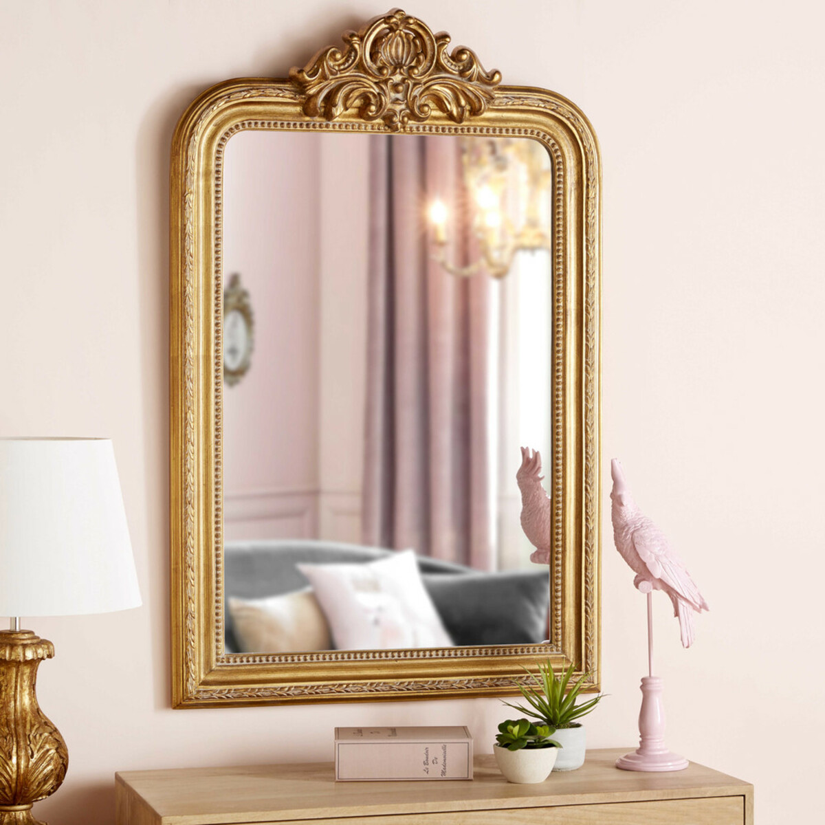 Miroir à moulures dorées 77x120